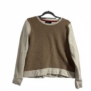 Marmot Cream and Brown Fleece Crewneck